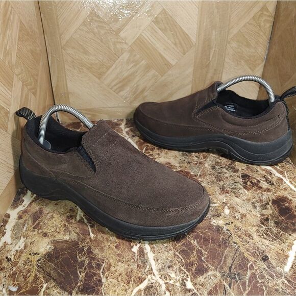 L.L Bean women's casual mock suede comfort slip-on brown size 8.5 -653 - Picture 1 of 10